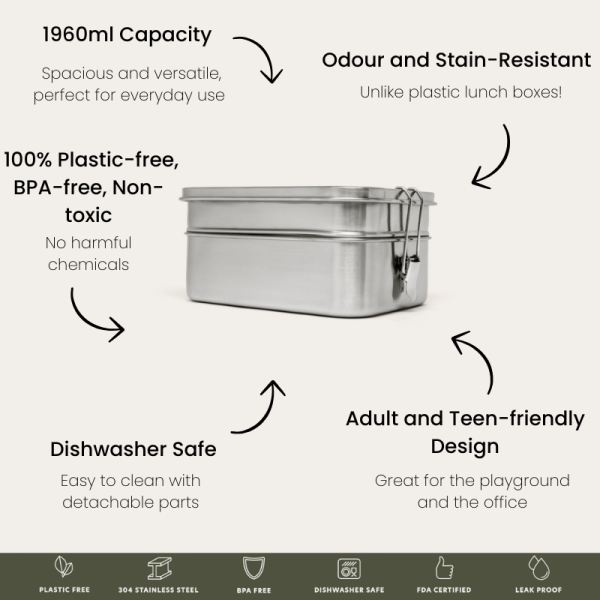 Double Layer Lunch Box | 1960ml - Image 6