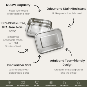 Stainless Steel Lunch Box | 1200ml - Image 6