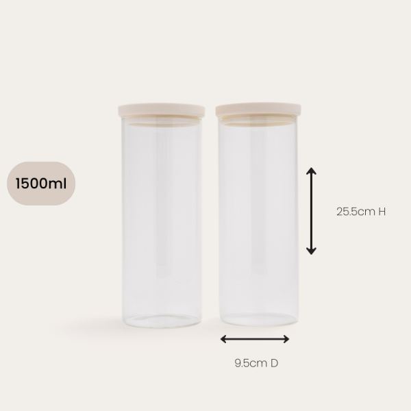 Wategos Glass Pantry Jars - Oat Milk - Image 14
