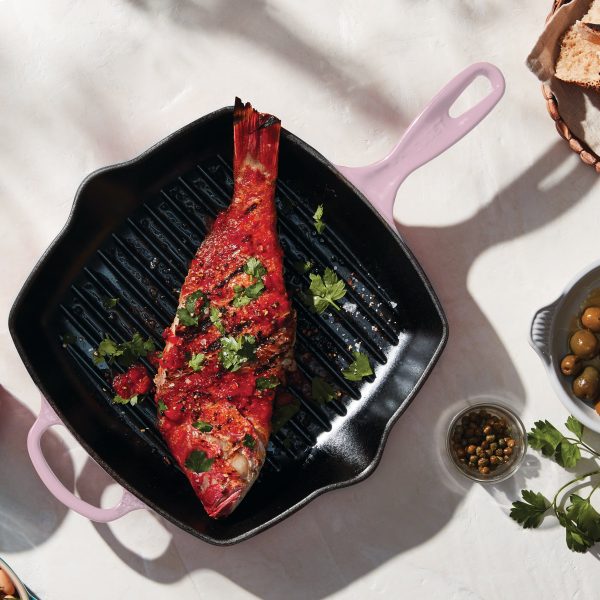 Le Creuset Signature Cast Iron 10.25" Shallot Square Grill Pan - Image 5