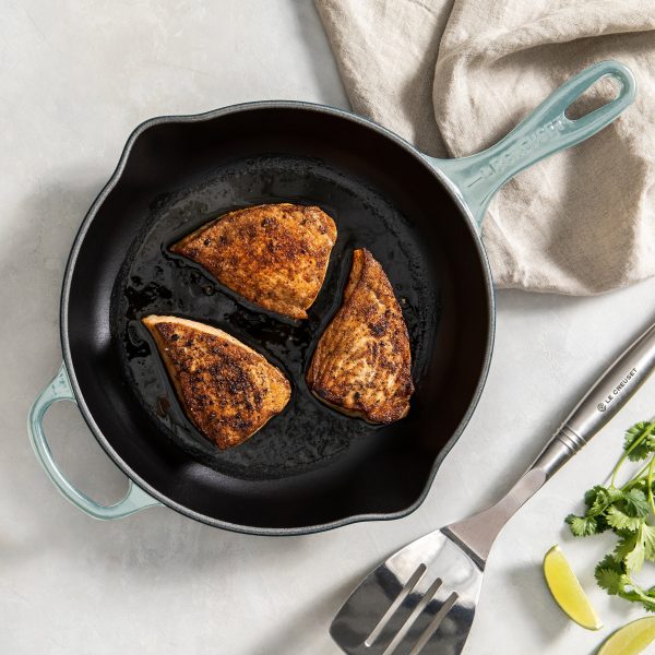 Le Creuset Signature Cast Iron 10.25" Sea Salt Iron Handle Skillet - Image 5