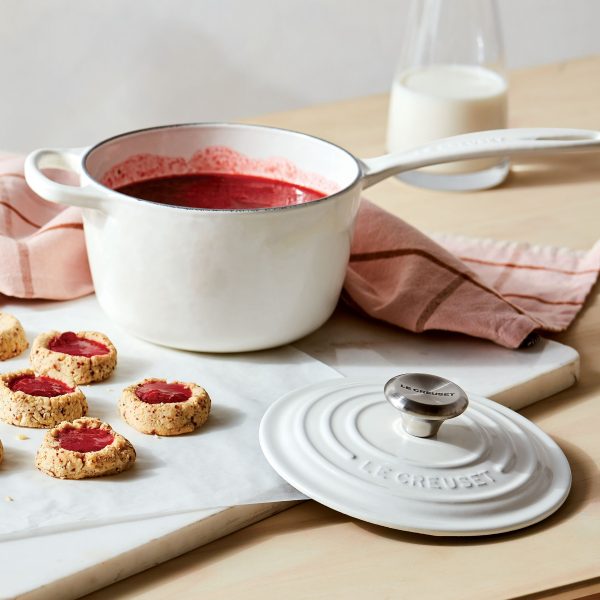 Le Creuset Signature Cast Iron 1.75-quart White Saucepan - Image 2