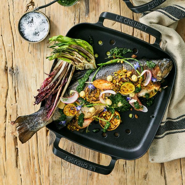 Le Creuset Alpine Outdoor Cast Iron 12" Square Grill Basket - Image 2