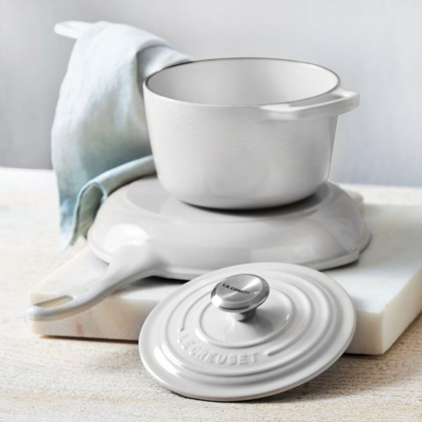 Le Creuset Signature Cast Iron 1.75-quart White Saucepan - Image 5