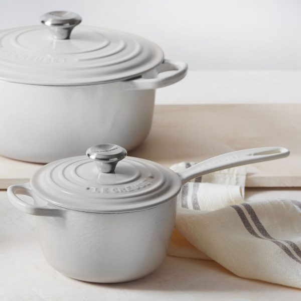 Le Creuset Signature Cast Iron 1.75-quart White Saucepan - Image 6