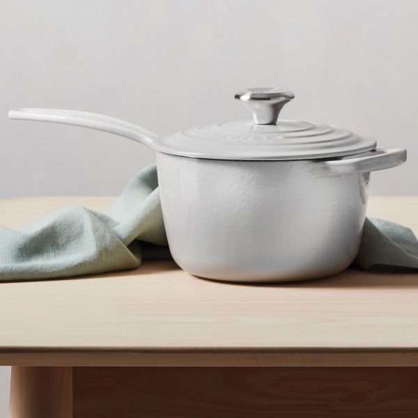 Le Creuset Signature Cast Iron 1.75-quart White Saucepan - Image 4