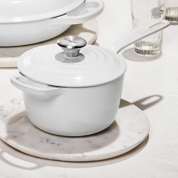 Le Creuset Signature Cast Iron 1.75-quart White Saucepan - Image 7