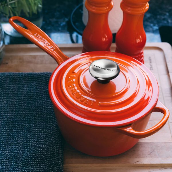 Le Creuset Signature Cast Iron 1.75-quart Flame Saucepan - Image 6
