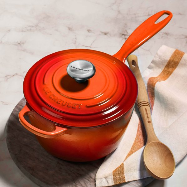 Le Creuset Signature Cast Iron 1.75-quart Flame Saucepan - Image 2