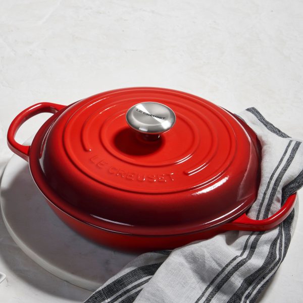 Le Creuset Signature Cast Iron 5-quart Cerise Braiser - Image 6
