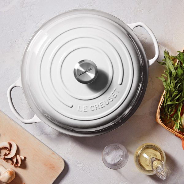Le Creuset Signature Cast Iron 3.5-quart White Braiser - Image 8