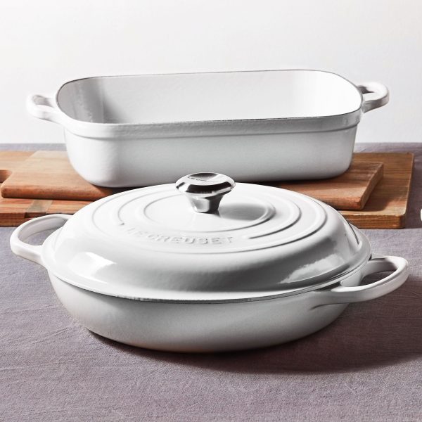 Le Creuset Signature Cast Iron 3.5-quart White Braiser - Image 4