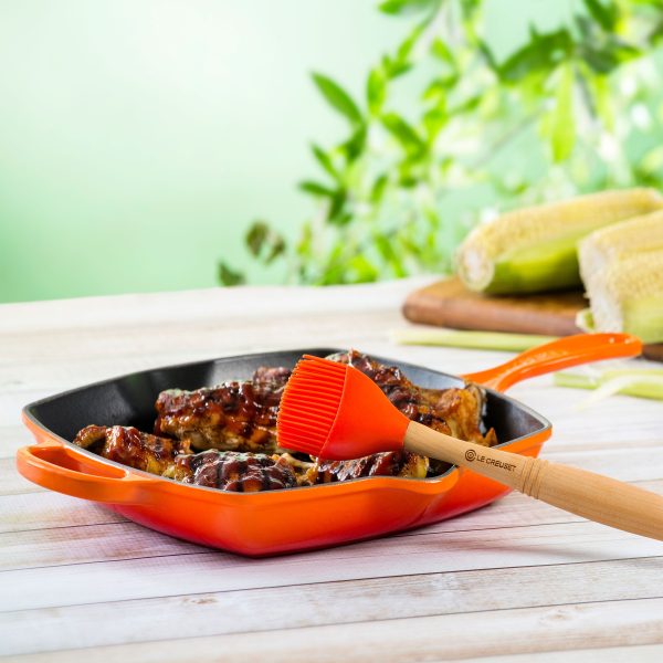 Le Creuset Signature Cast Iron 10.25" Flame Square Grill Pan - Image 6