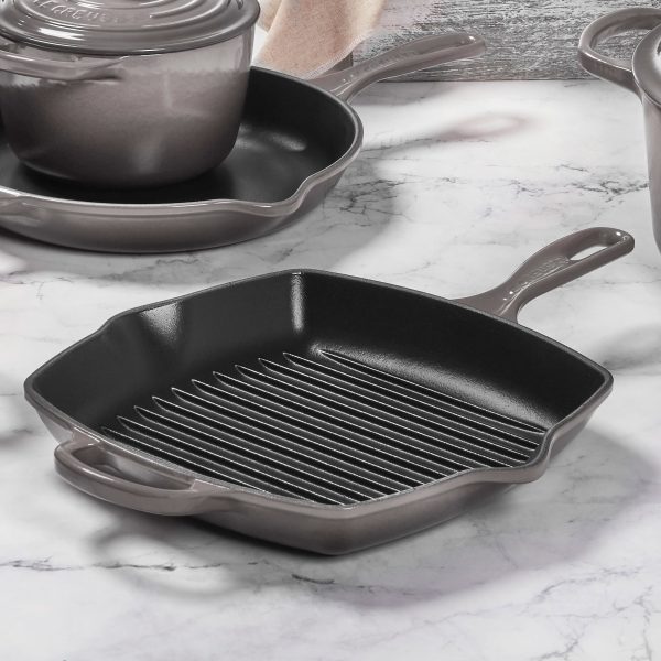 Le Creuset Signature Cast Iron 10.25" Oyster Square Grill Pan - Image 2