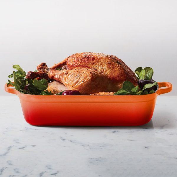 Le Creuset Signature Cast Iron 12.75" x 9.75" Flame Roasting Pan - Image 3