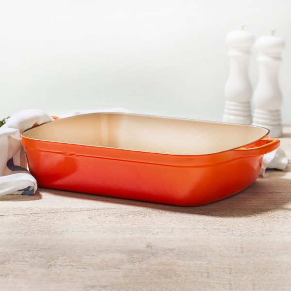 Le Creuset Signature Cast Iron 12.75" x 9.75" Flame Roasting Pan - Image 2