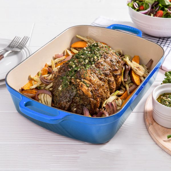 Le Creuset Signature Cast Iron 12.75" x 9.75" Marseille Roasting Pan - Image 2
