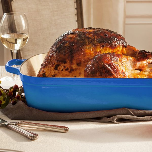 Le Creuset Signature Cast Iron 12.75" x 9.75" Marseille Roasting Pan - Image 4