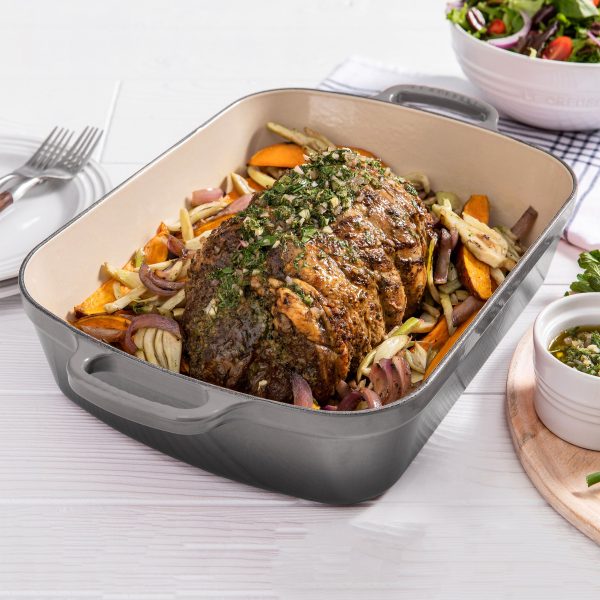 Le Creuset Signature Cast Iron 12.75" x 9.75" Oyster Roasting Pan - Image 4