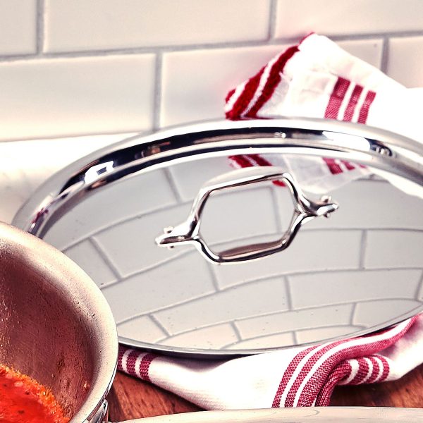 All-Clad d3 Stainless 10" Fry Pan with Lid - Image 5