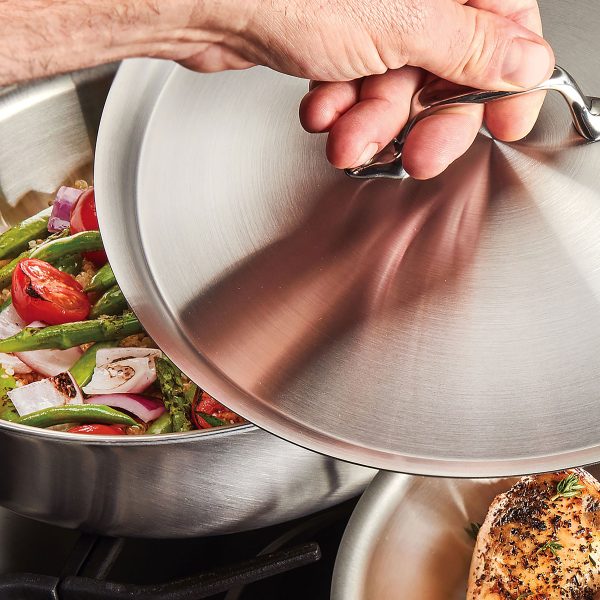 All-Clad d3 Stainless 10" Fry Pan with Lid - Image 2