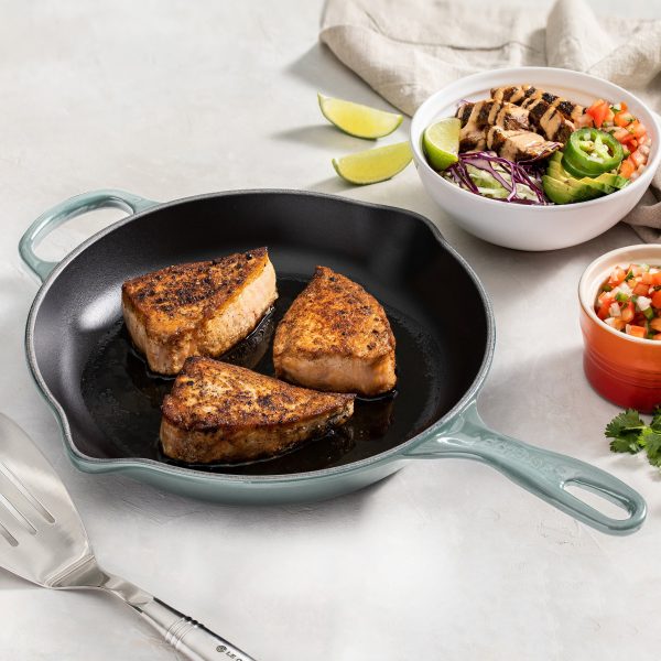 Le Creuset Signature Cast Iron 10.25" Sea Salt Iron Handle Skillet - Image 3