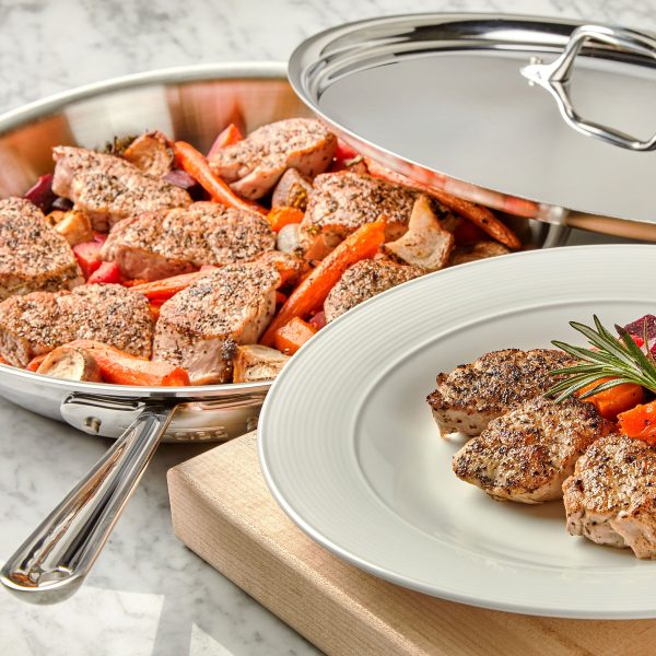All-Clad d3 Stainless 10" Fry Pan with Lid - Image 7