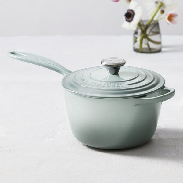 Le Creuset Signature Cast Iron 2.25-quart Sea Salt Saucepan - Image 4