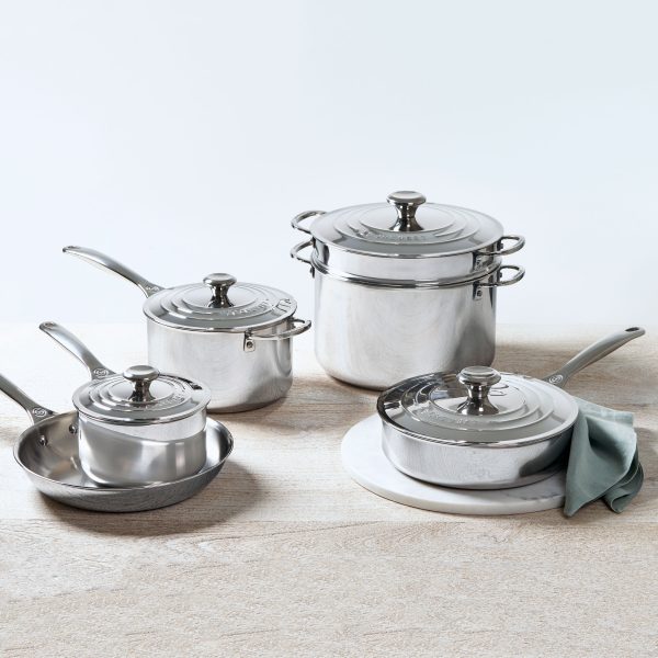 Le Creuset Stainless Steel 10 Piece Cookware Set - Image 7