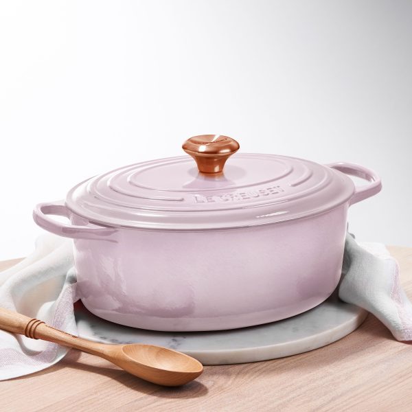 Le Creuset Signature Cast Iron 8-quart Shallot Oval Dutch Oven with Copper Knob - Image 7