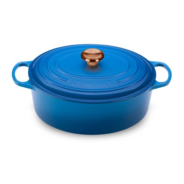 Le Creuset Signature Cast Iron 8-quart Marseille Oval Dutch Oven with Copper Knob