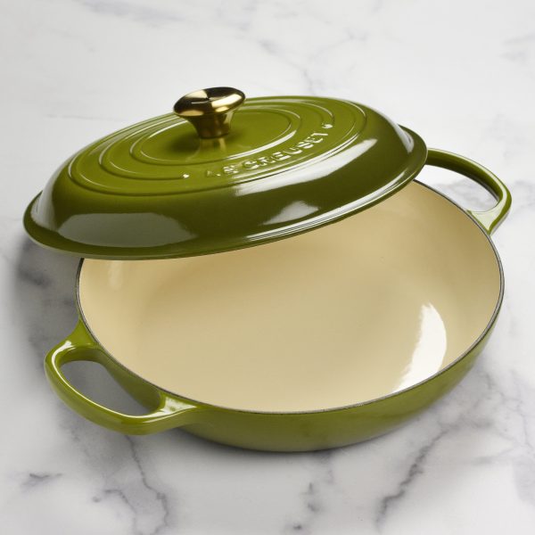 Le Creuset Signature Cast Iron 3.5-quart Olive Braiser - Image 5
