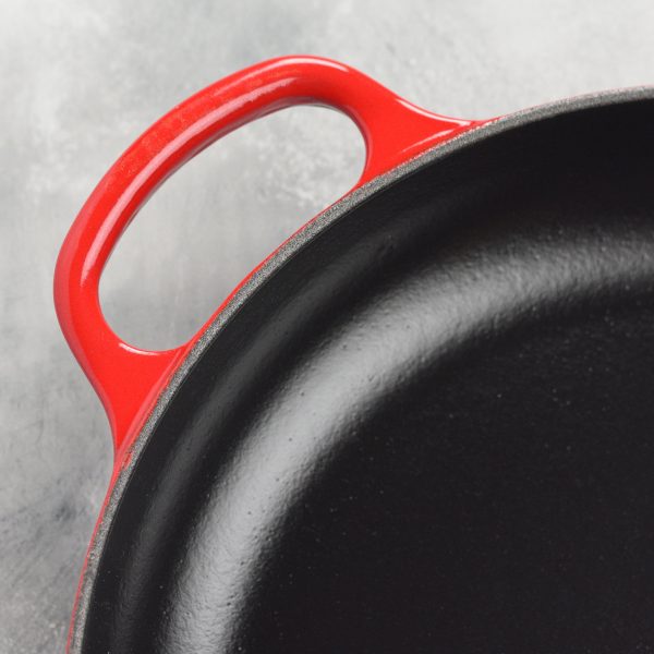 Le Creuset Cast Iron 10.25" Cerise Fry Pan with Wood Handle - Image 4