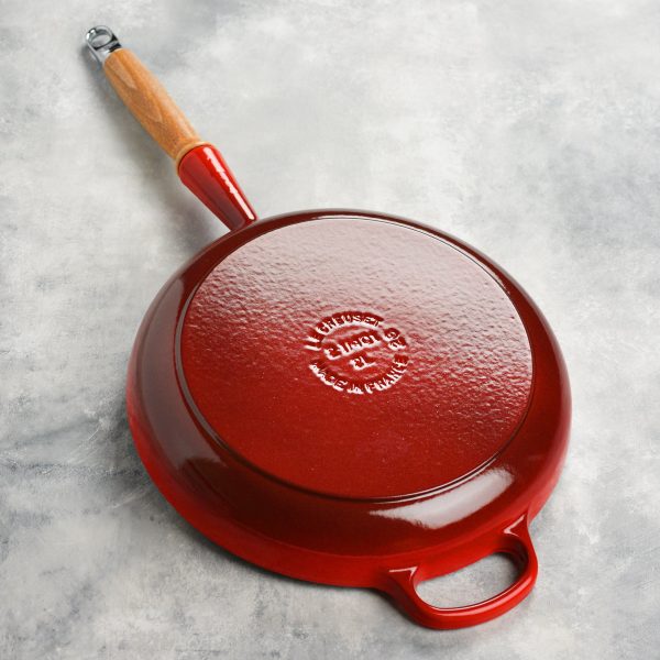 Le Creuset Cast Iron 10.25" Cerise Fry Pan with Wood Handle - Image 3