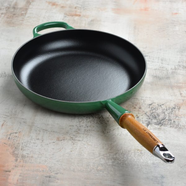Le Creuset Cast Iron 10.25" Artichaut Fry Pan with Wood Handle - Image 5