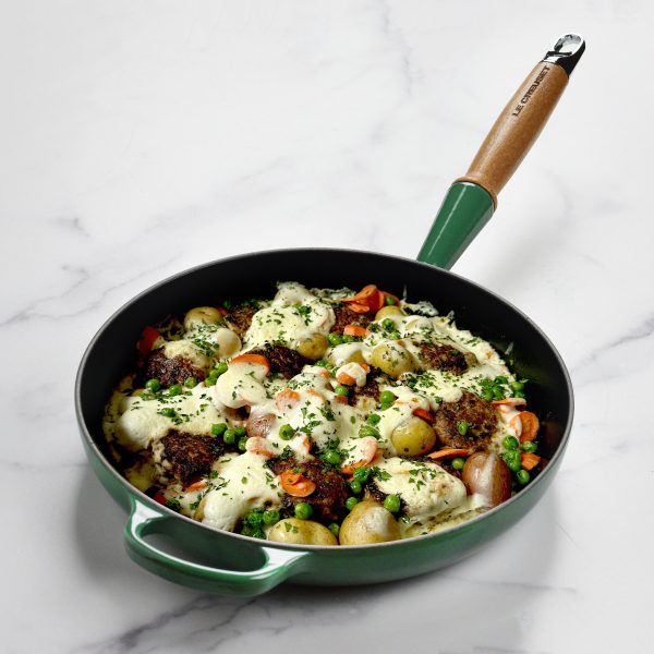 Le Creuset Cast Iron 10.25" Artichaut Fry Pan with Wood Handle - Image 2