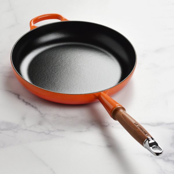 Le Creuset Cast Iron 10.25" Flame Fry Pan with Wood Handle - Image 5
