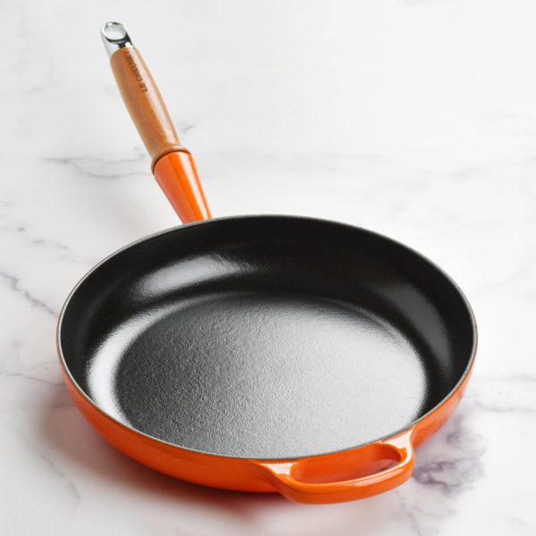Le Creuset Cast Iron 10.25" Flame Fry Pan with Wood Handle - Image 7