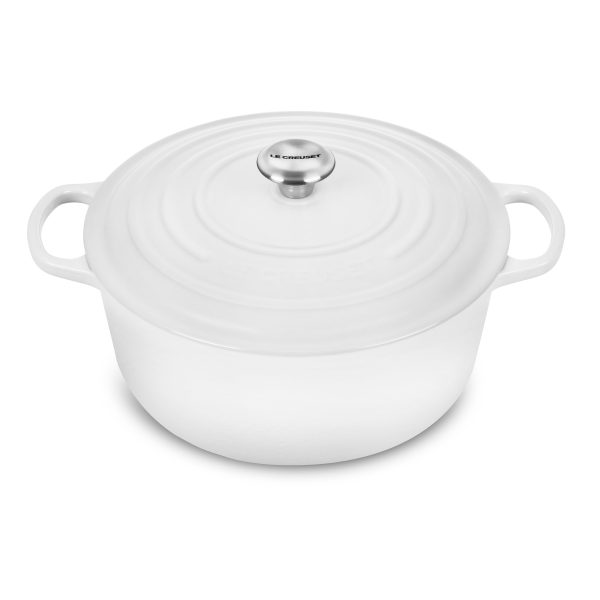 Le Creuset Signature Cast Iron 9-quart White Round Dutch Oven